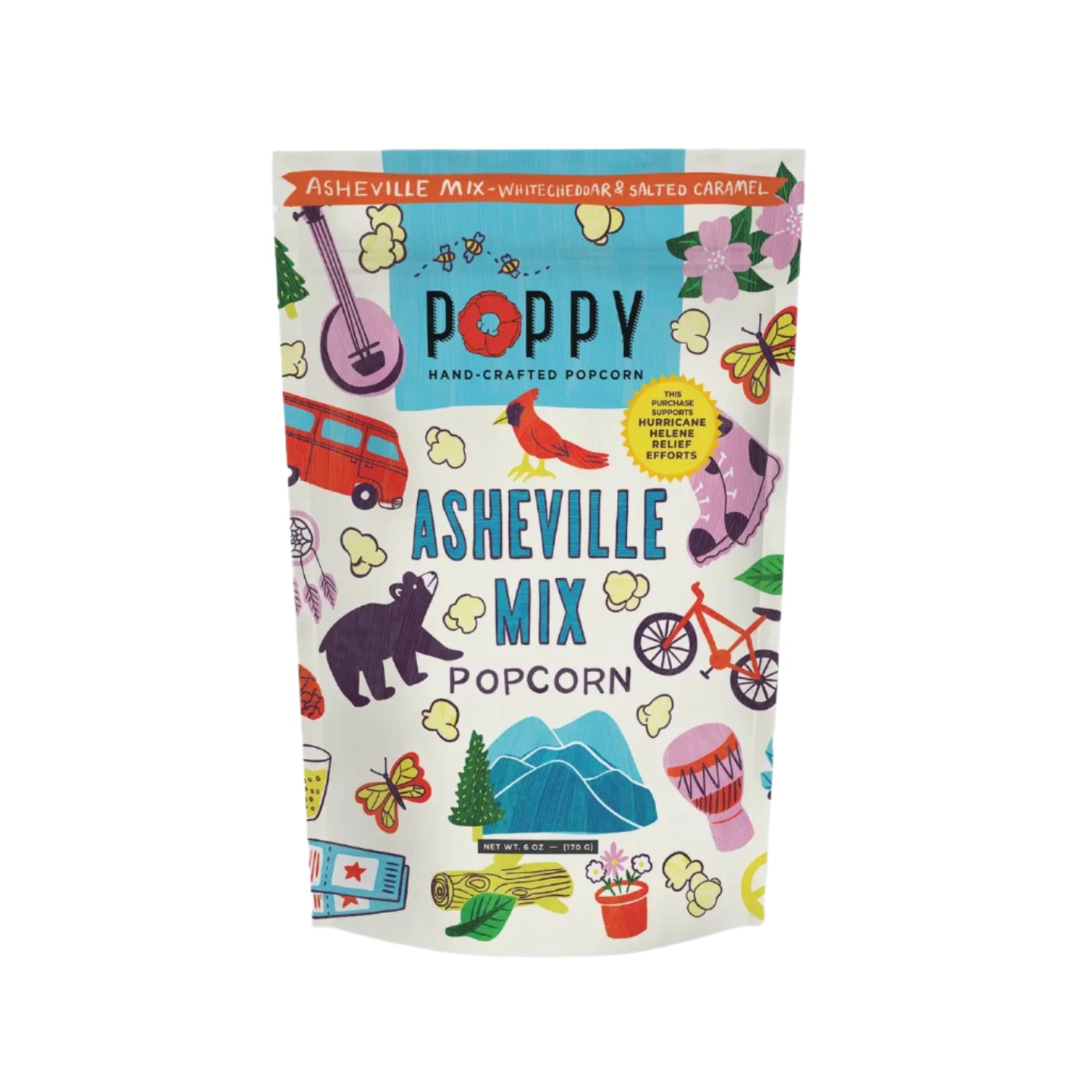 Asheville Mix Popcorn - White Cheddar & Salted Caramel- 3 oz Bag