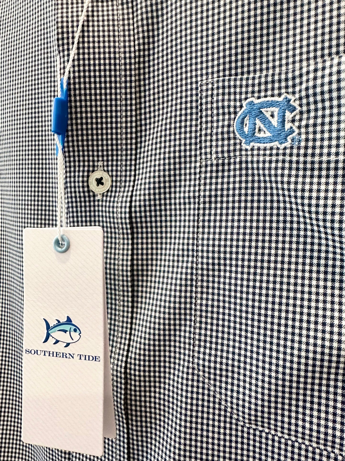 North Carolina Navy Gameday Gingham Sportshirt by Southern Tide