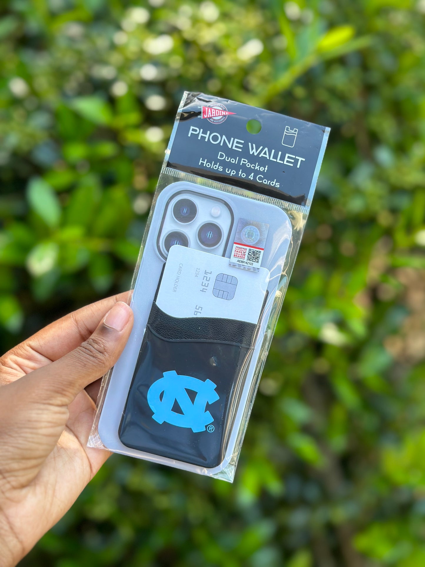 North Carolina Tar Heels Jardine Dual Pocket Black Phone Wallet