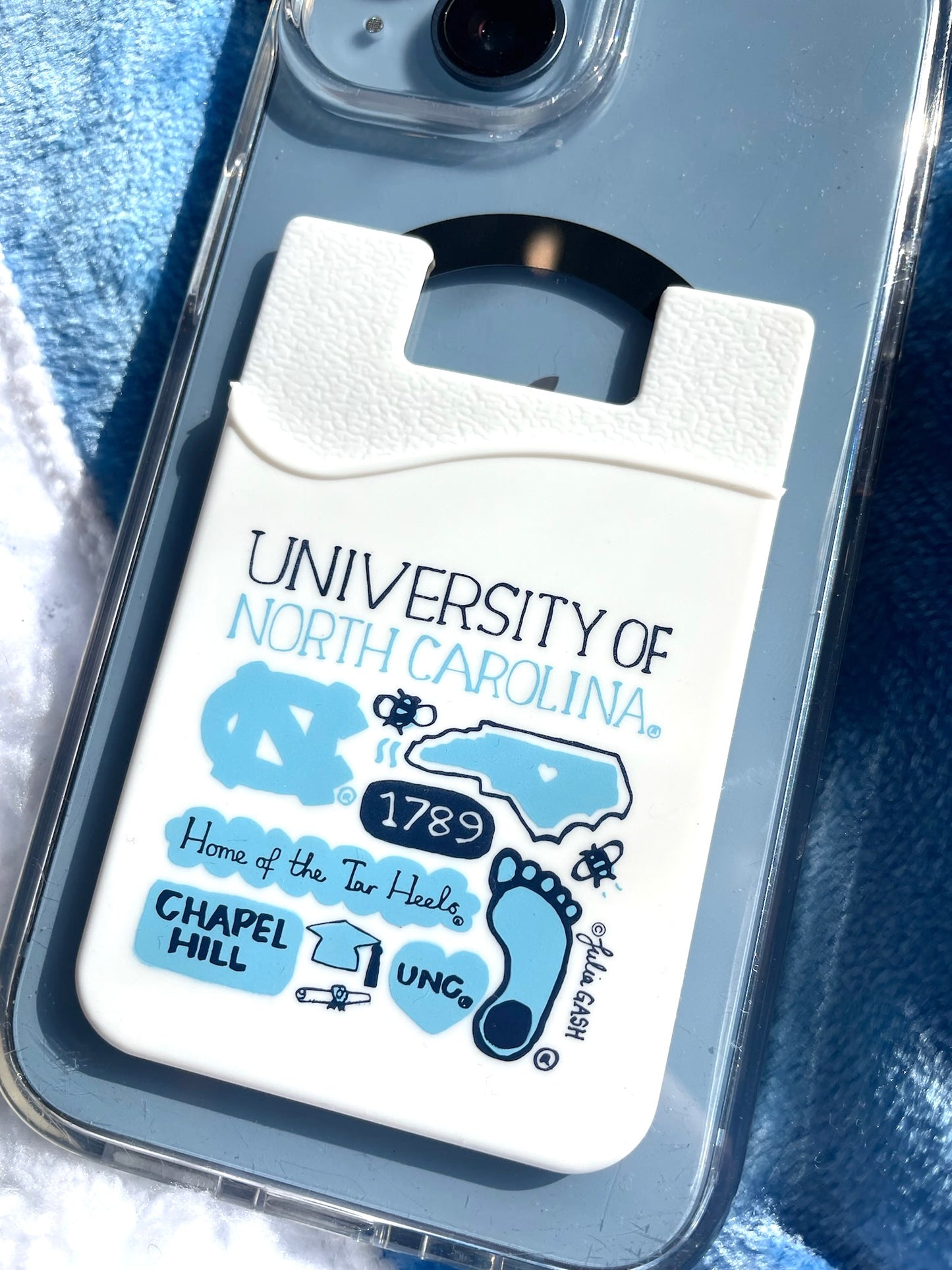 North Carolina Tar Heels Phone Pocket Wallet by Julia Gash