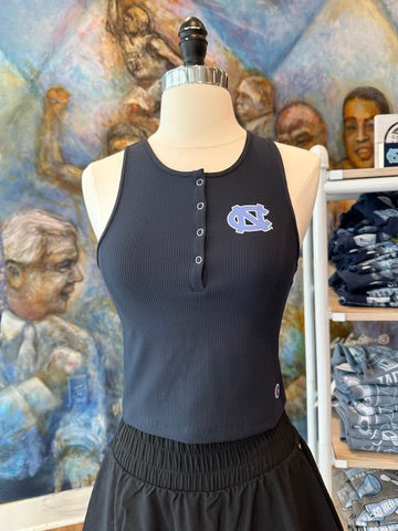 Carolina Tar Heels Navy Blue Ribbed Crop Top