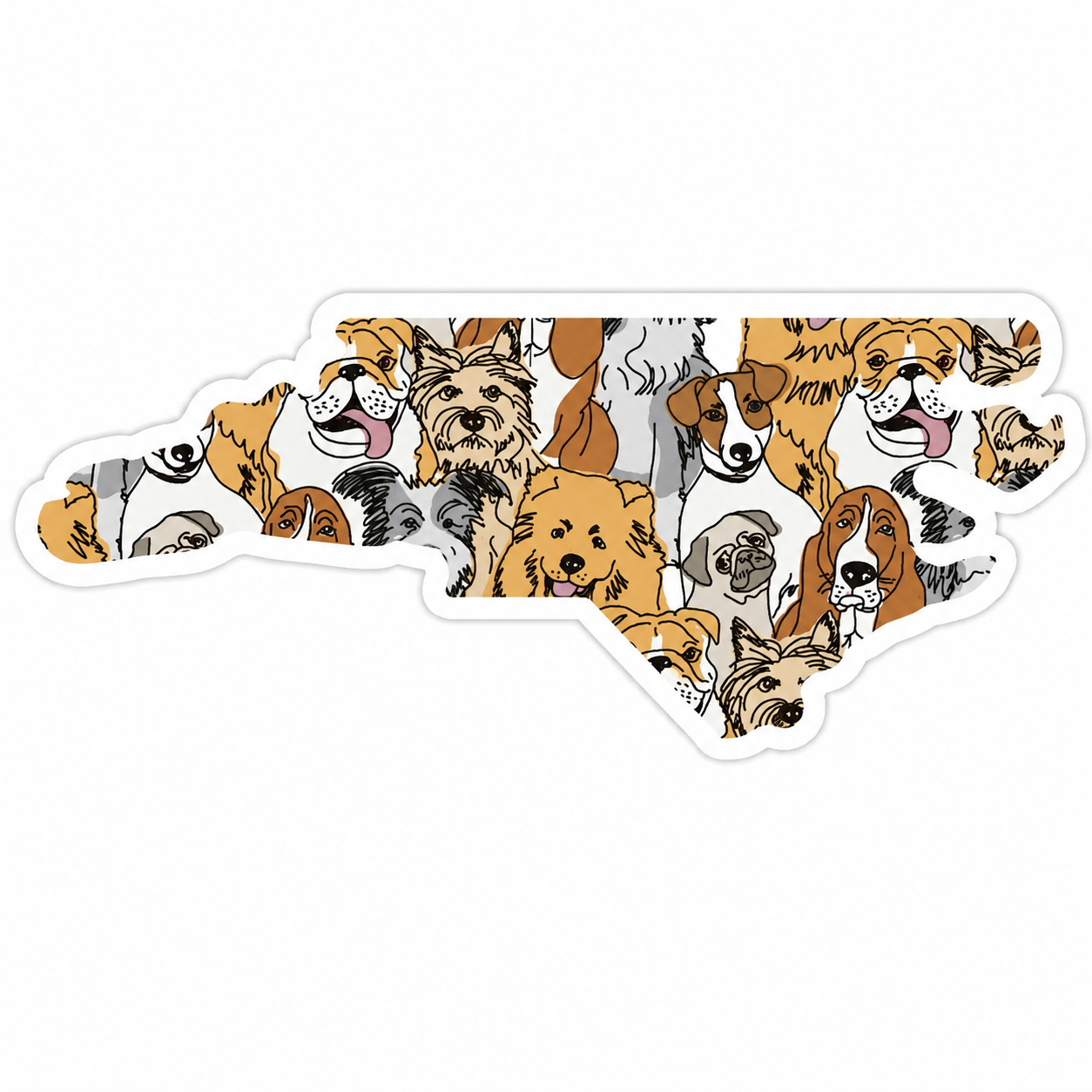 North Carolina Dog Pattern Sticker