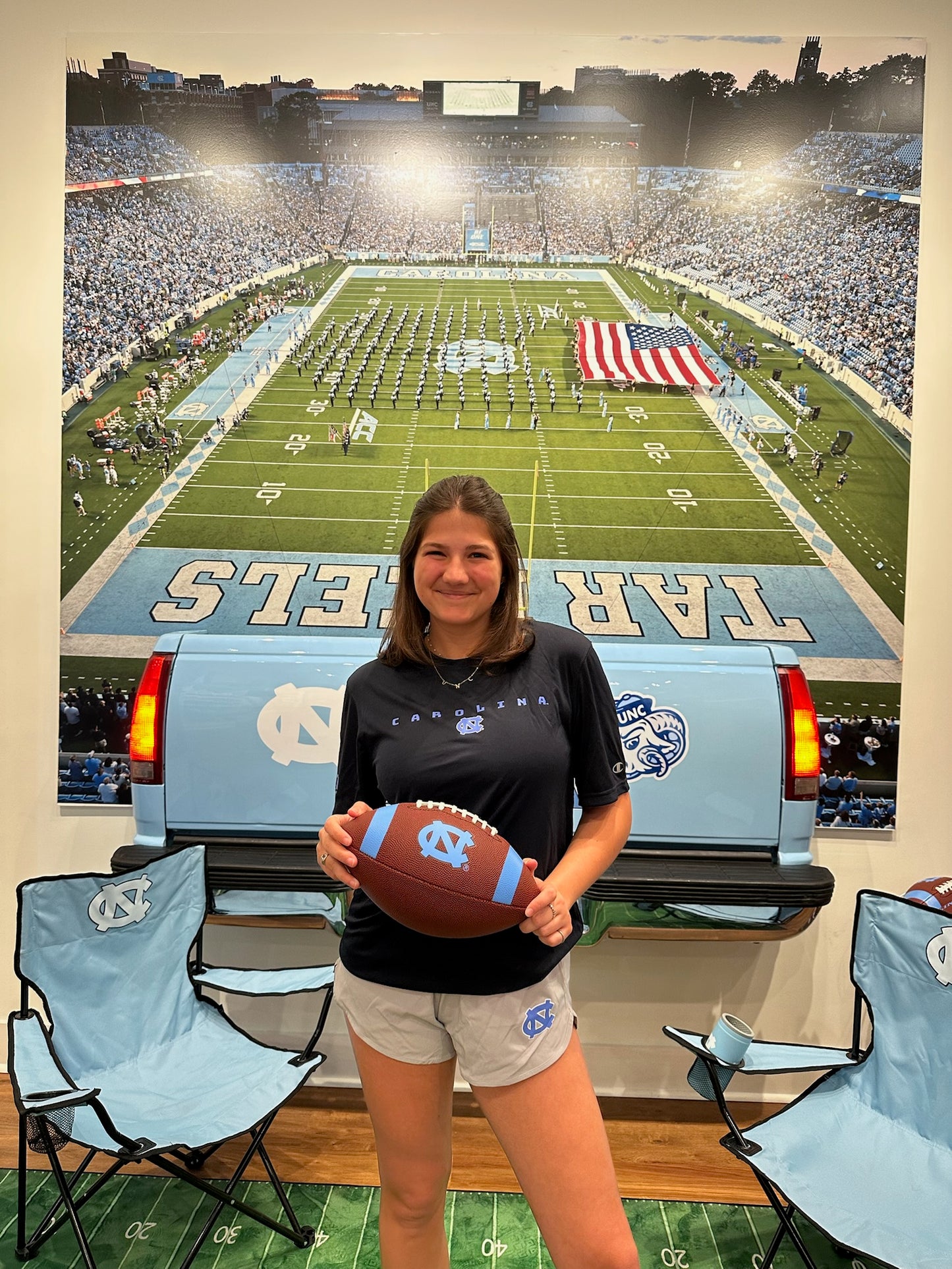 North Carolina Tar Heels Team Stripe Official Size Football