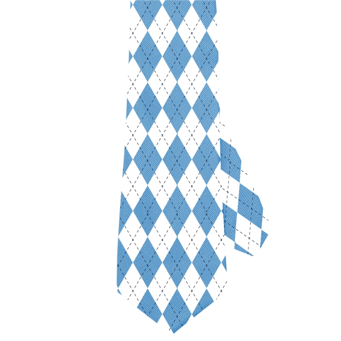 Carolina Blue and White Argyle Print Neck Tie