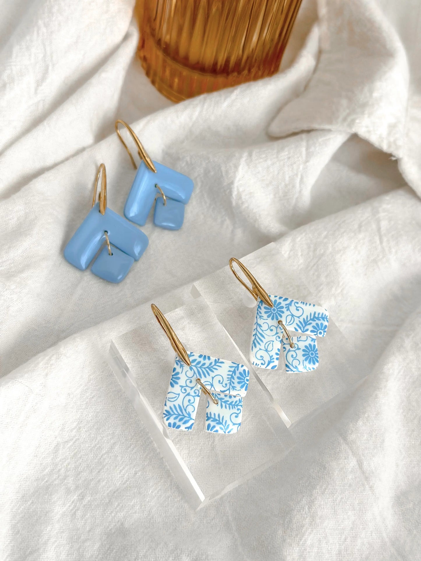 Carolina Blue Floral Liza Earrings