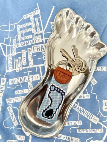 North Carolina Tar Heels Light Blue Needlepoint Key Fob