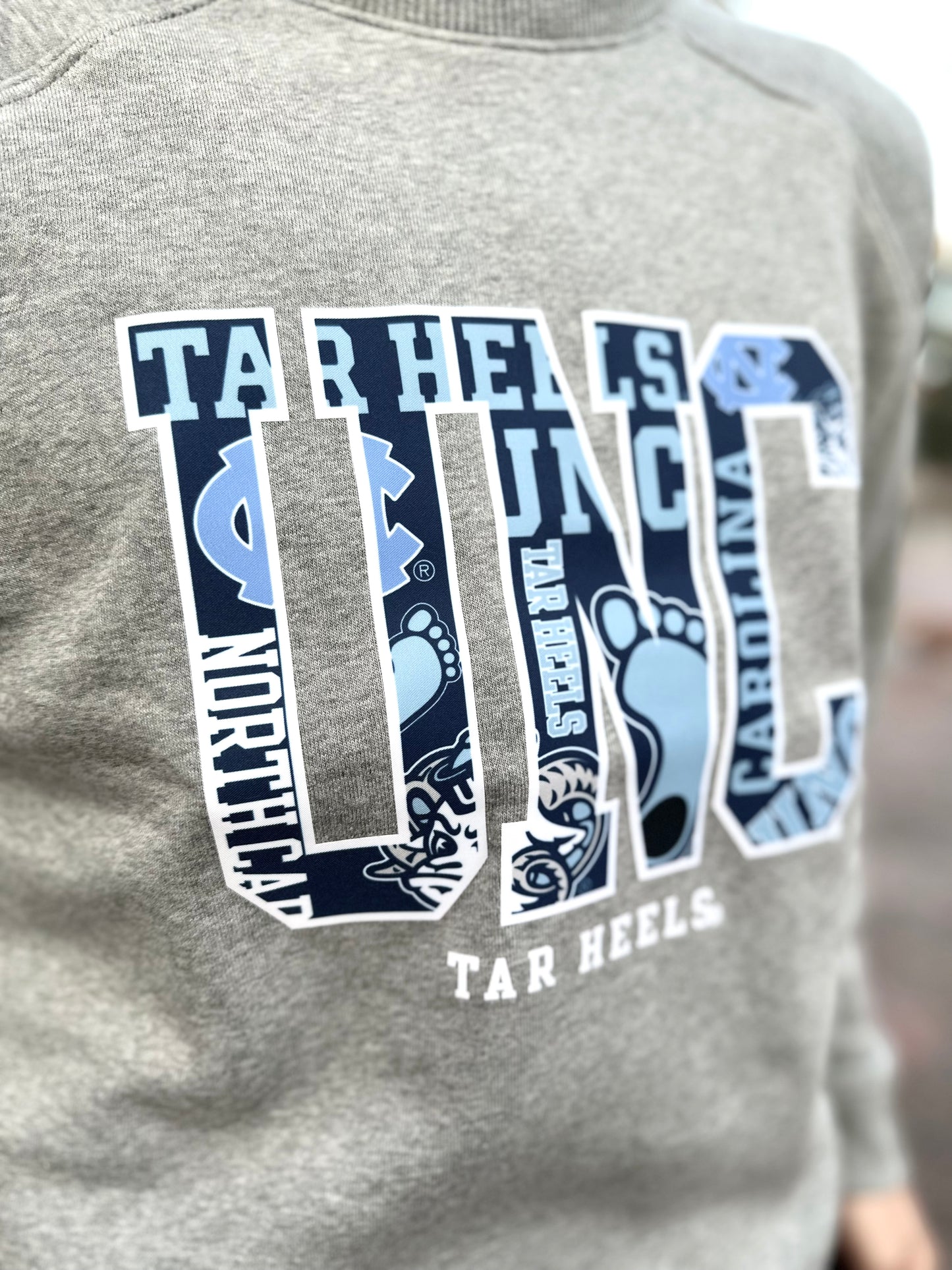 UNC Pattern Embroidered Crewneck Sweatshirt by Champion