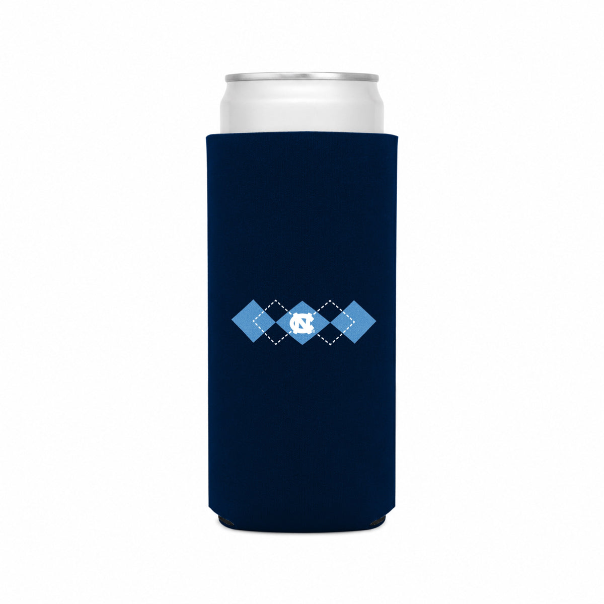North Carolina Tar Heels Argyle Slim Can Koozie