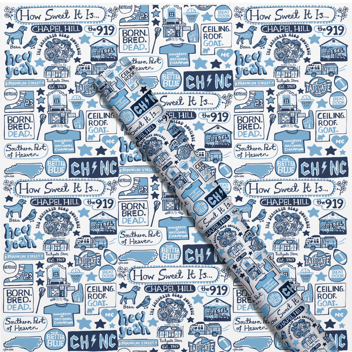 Chapel Hill North Carolina Julia Gash Wrapping Paper