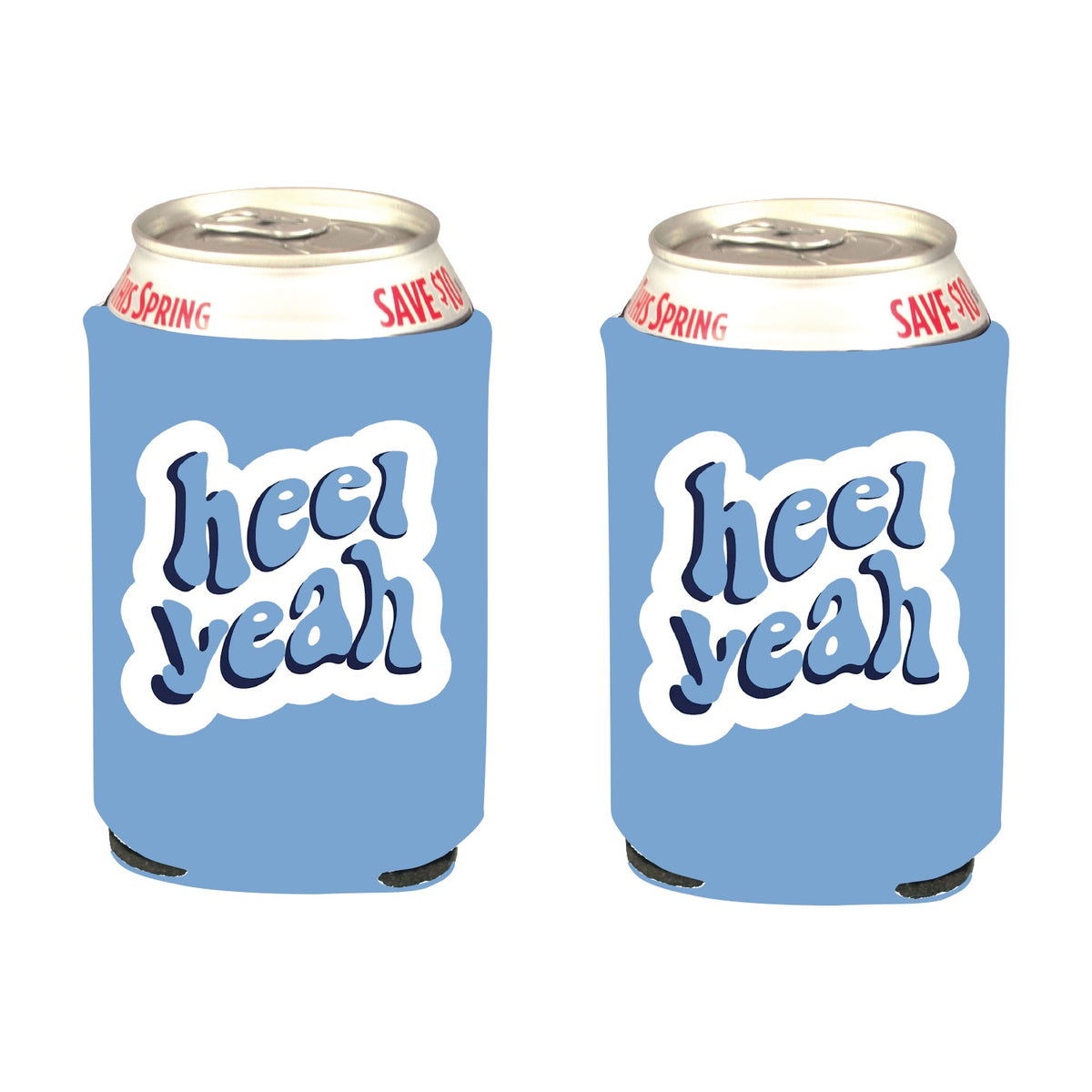 Heel Yeah UNC Fans Koozie in Carolina Blue