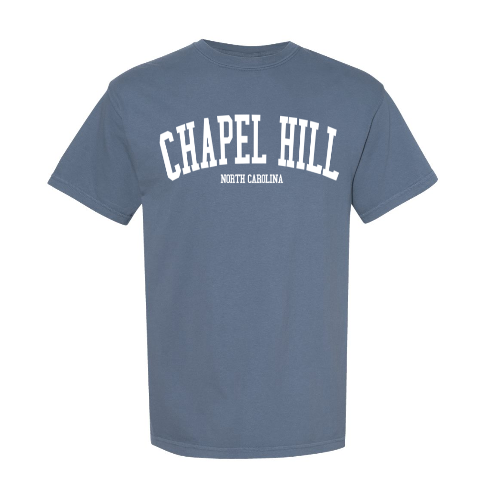 Chapel Hill North Carolina Comfort Colors T-Shirt in Blue Jean