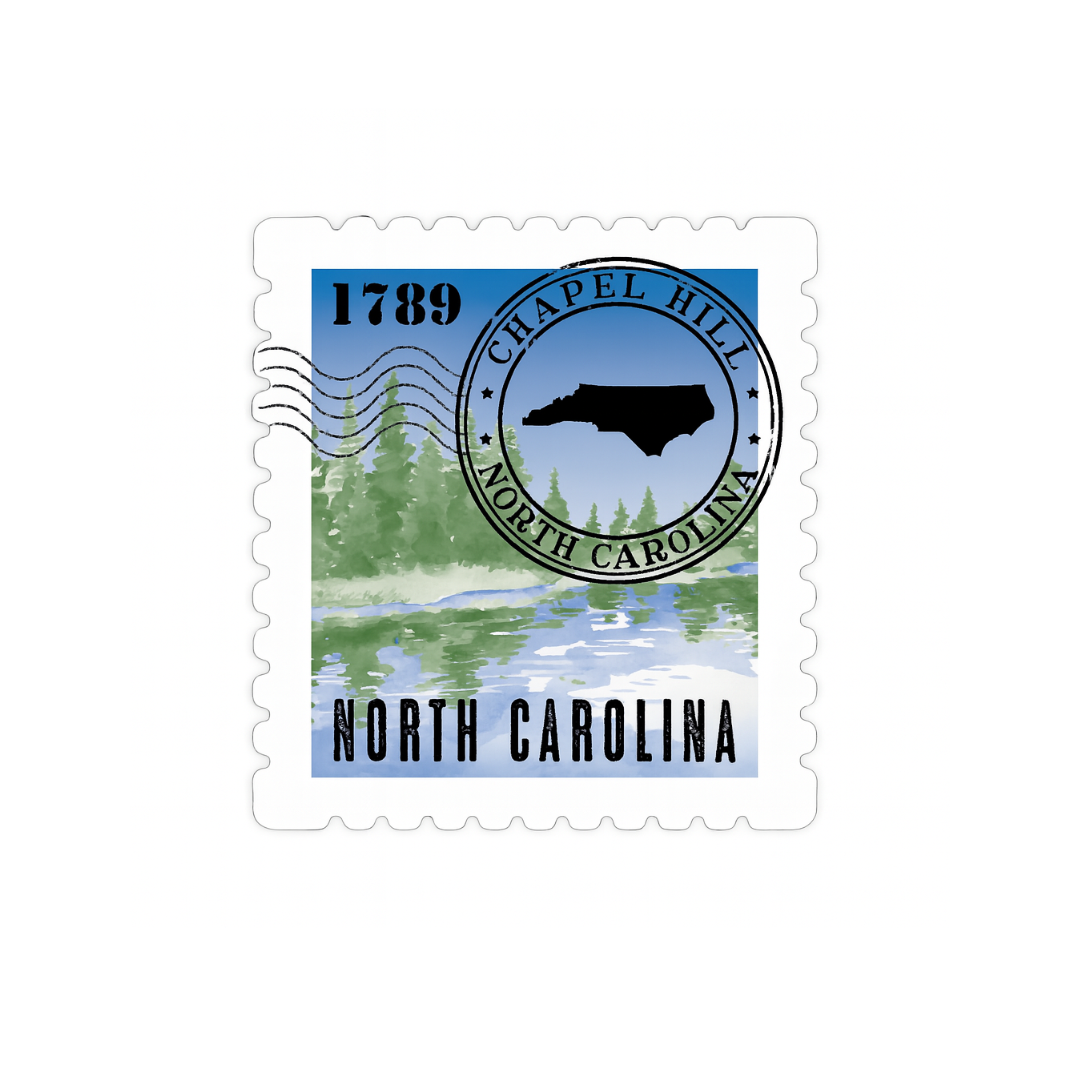 Chapel Hill North Carolina Stamp Rugged Sticker by SHB