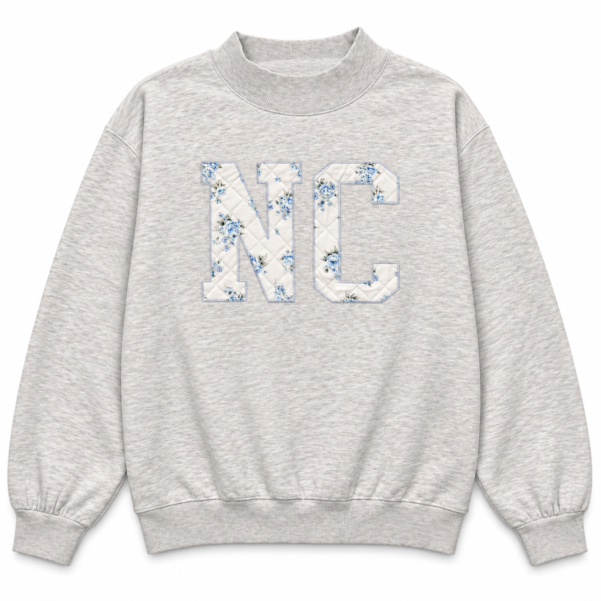 North Carolina Quilt Embroidered Mock Neck