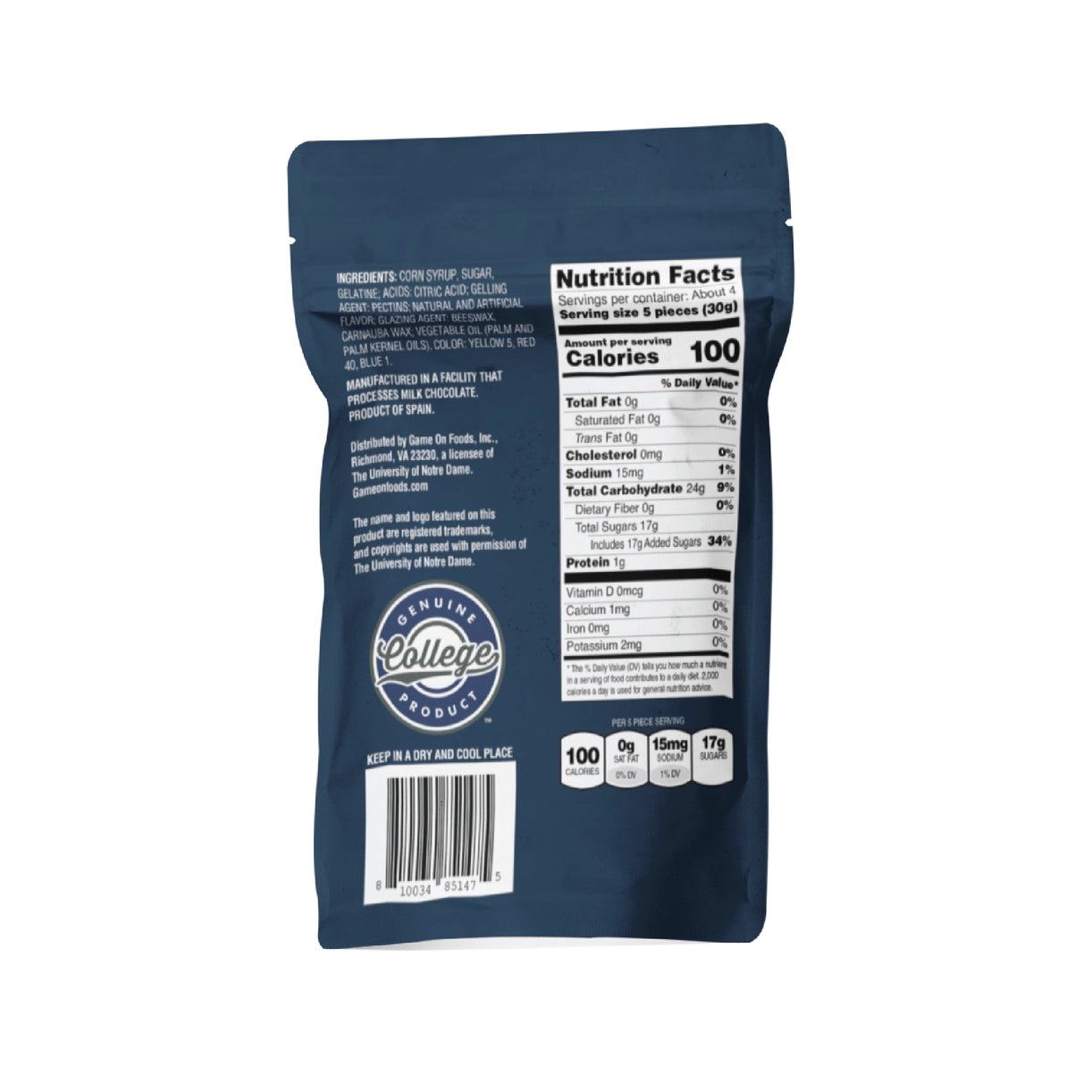 North Carolina Tar Heels Sour Gummies