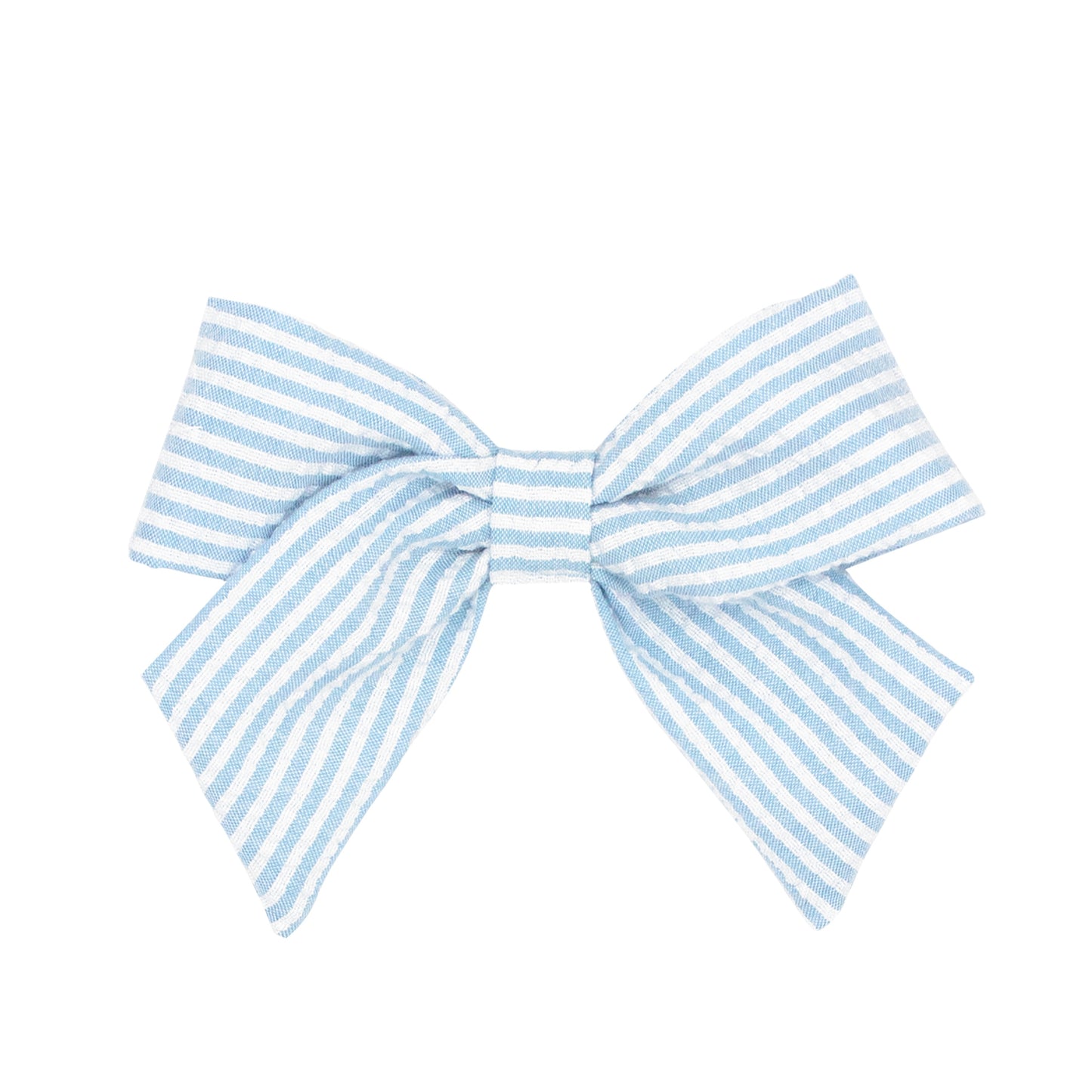 Carolina Blue Seersucker Hair Bow Classic