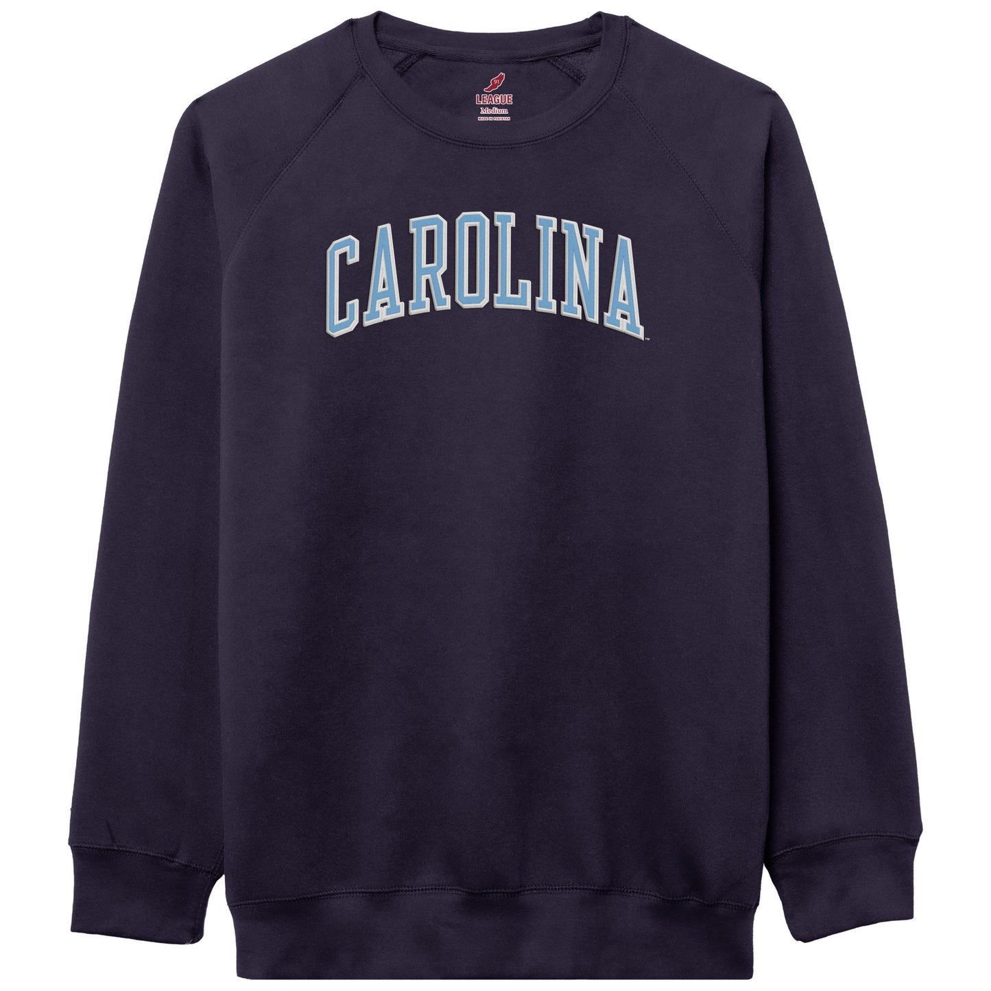 Classic Navy Carolina Tar Heels Embroidered Crewneck Sweatshirt by League