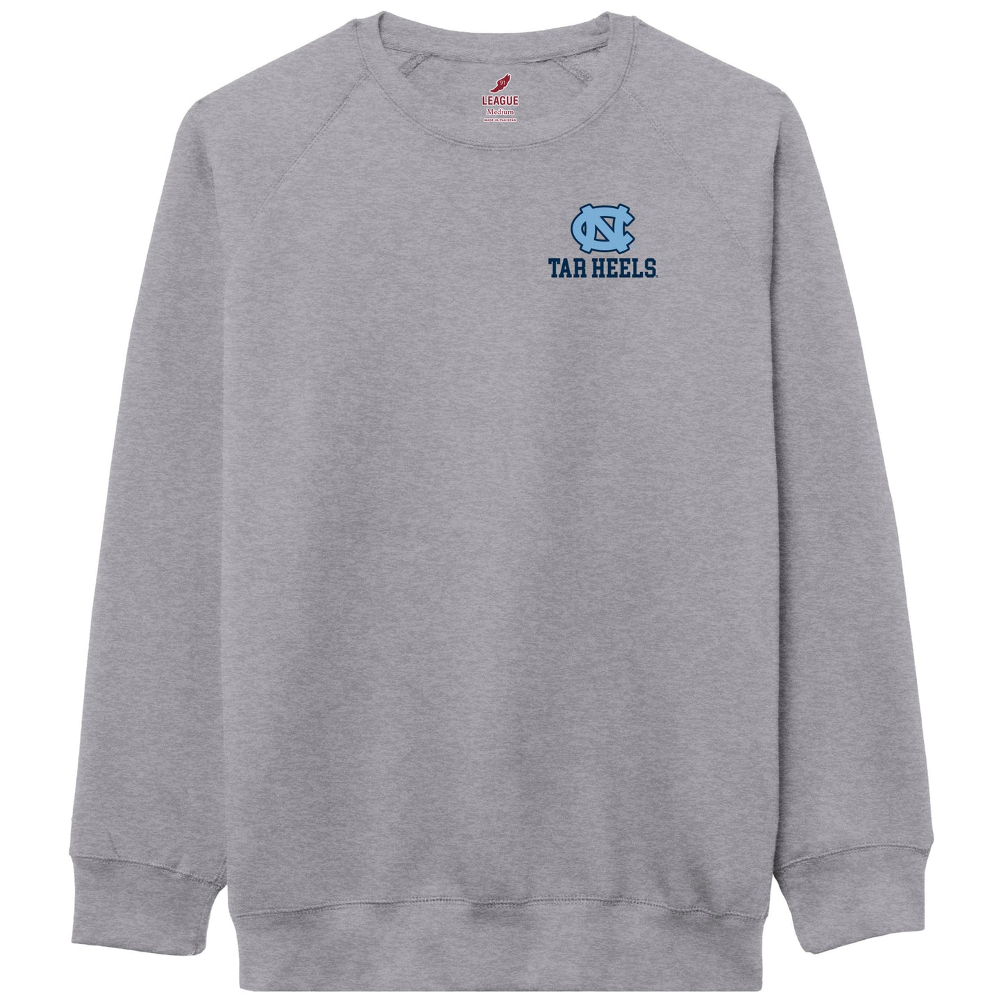 UNC Logo Crewneck Sweatshirt in Grey with Embroidery