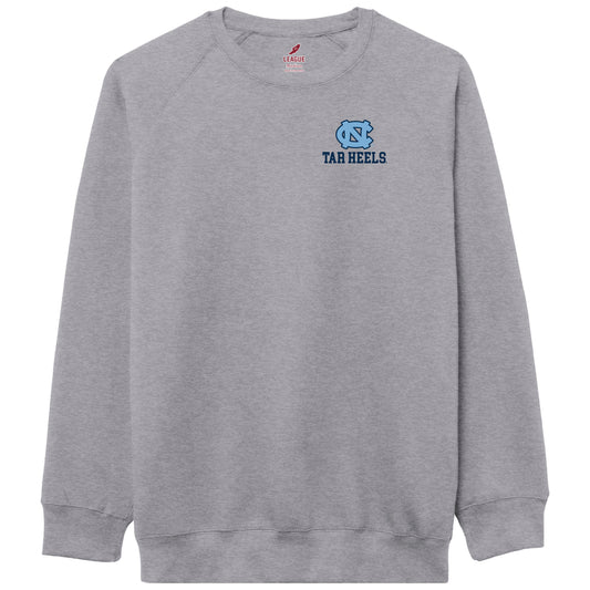 UNC Logo Crewneck Sweatshirt in Grey with Embroidery