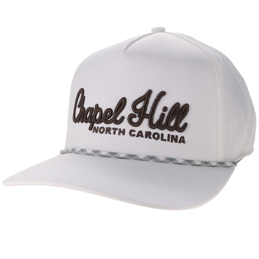 Chapel Hill Cursive Caddy Hat with Rope in White