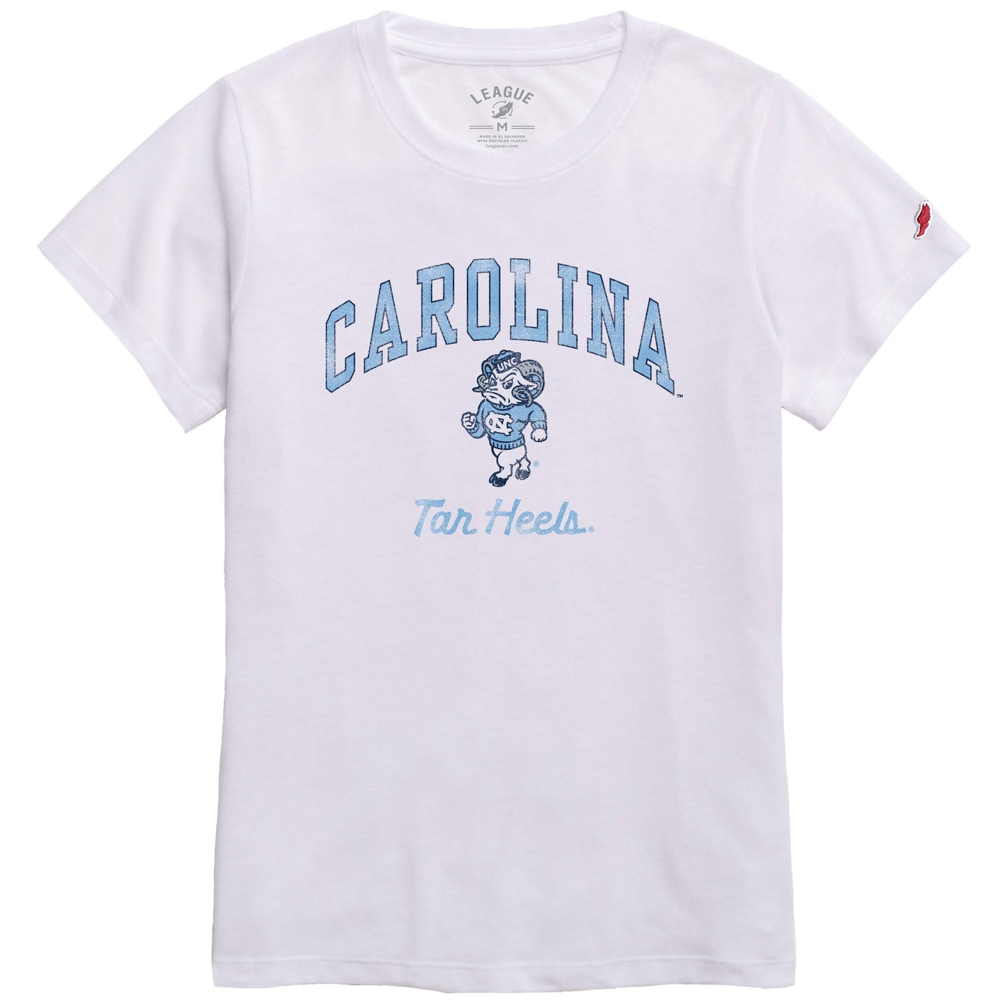 UNC White Crewneck Women's Top with Rameses