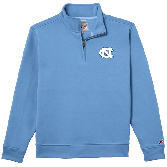 North Carolina Quarter Zip Sweatshirt in Power Blue with UNC Logo