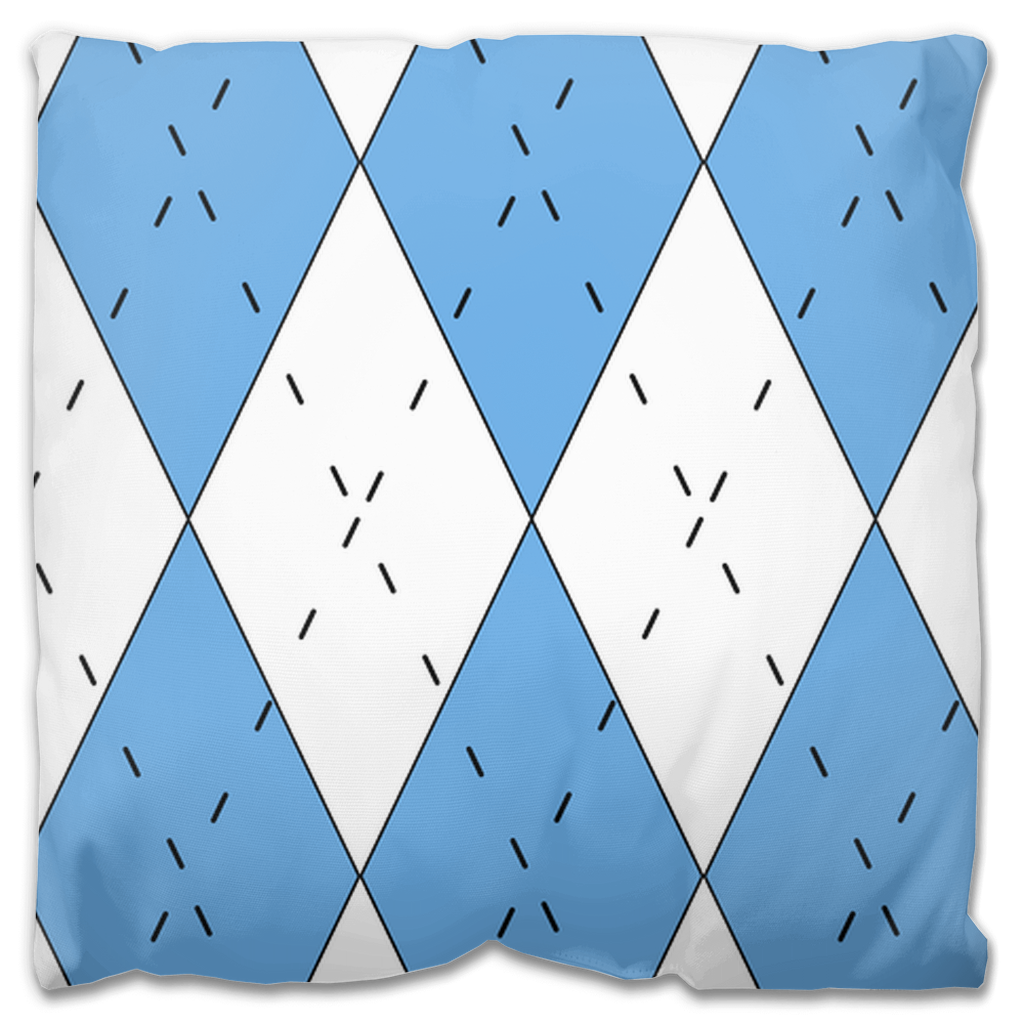 Carolina Blue and White Argyle Outdoor Pillow