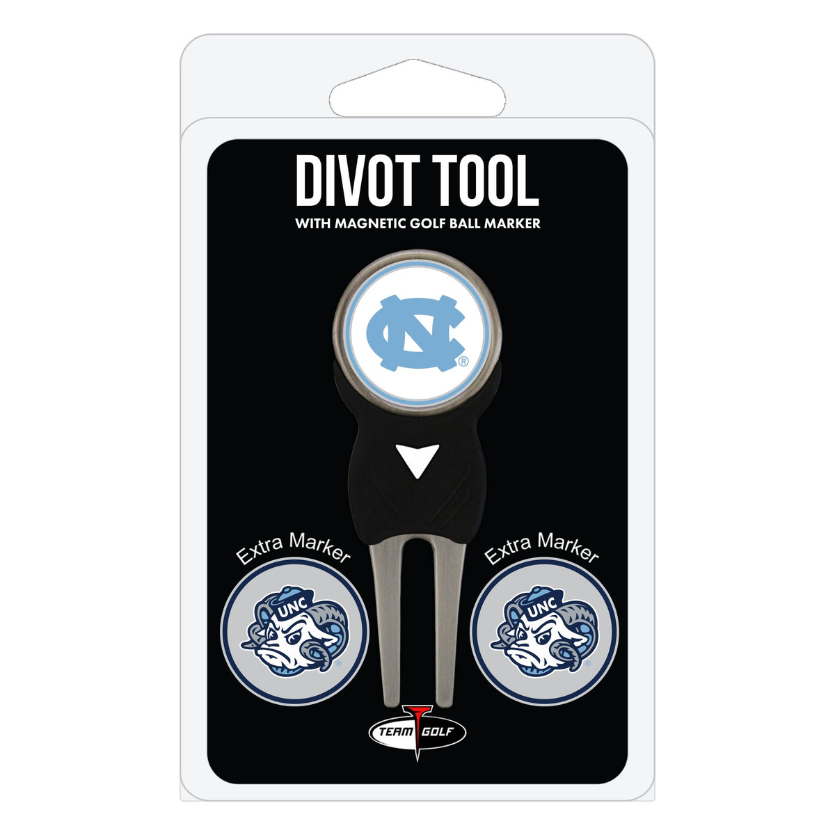 North Carolina Tar Heels Divot Tool + 3 Ball Markers