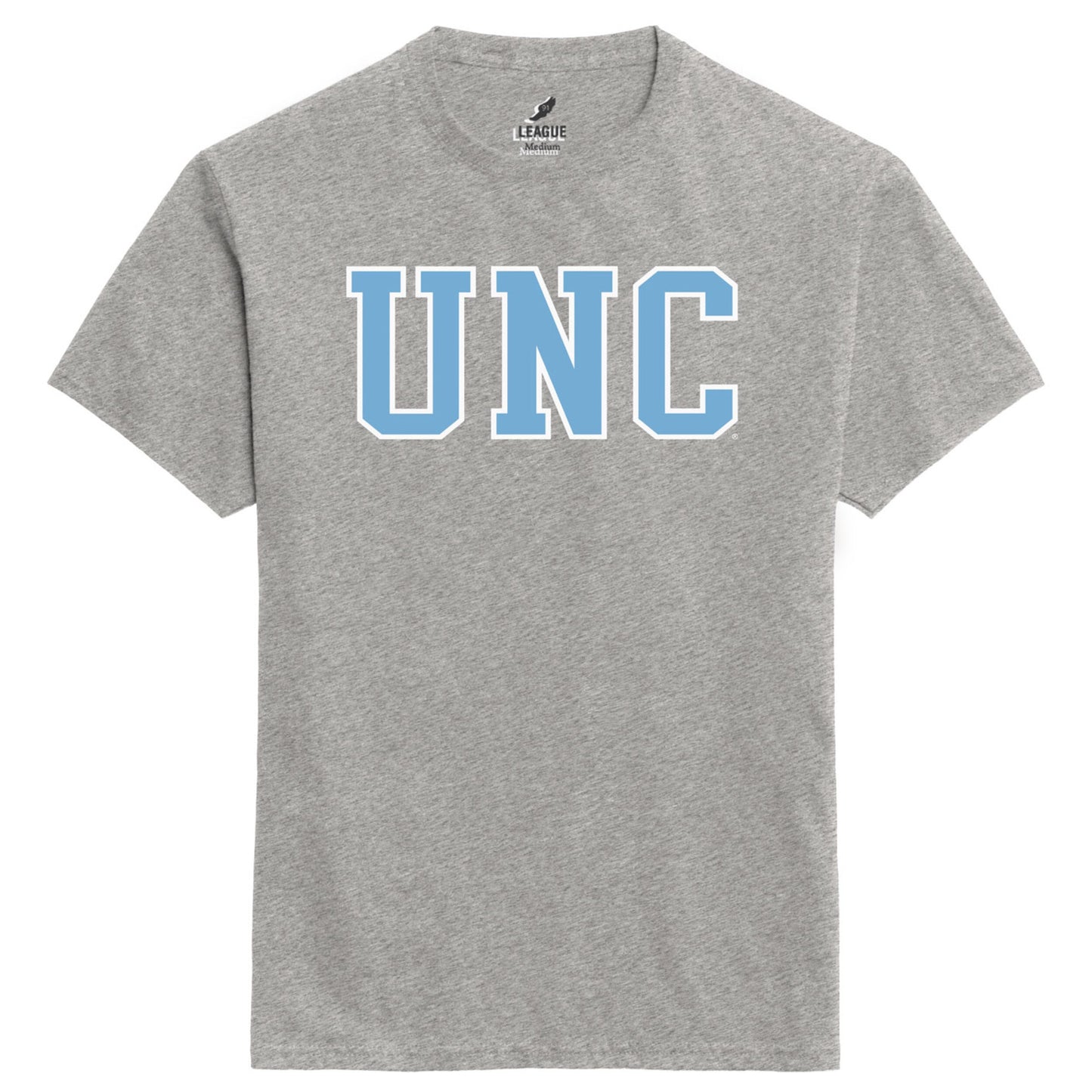 UNC Letters Adult T-Shirt in Grey by League
