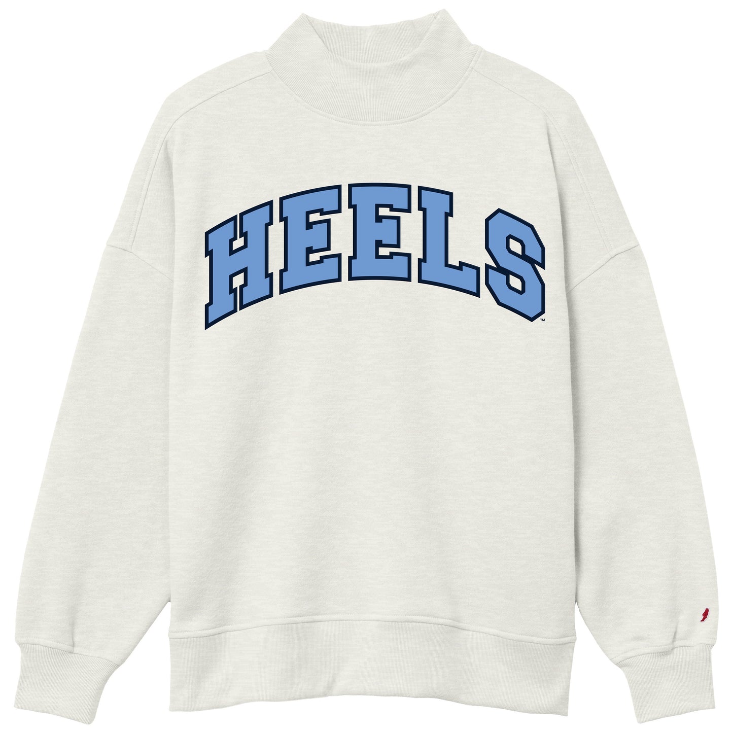PREORDER- HEELS Embroidered Mock Neck Sweatshirt in Oatmeal by League