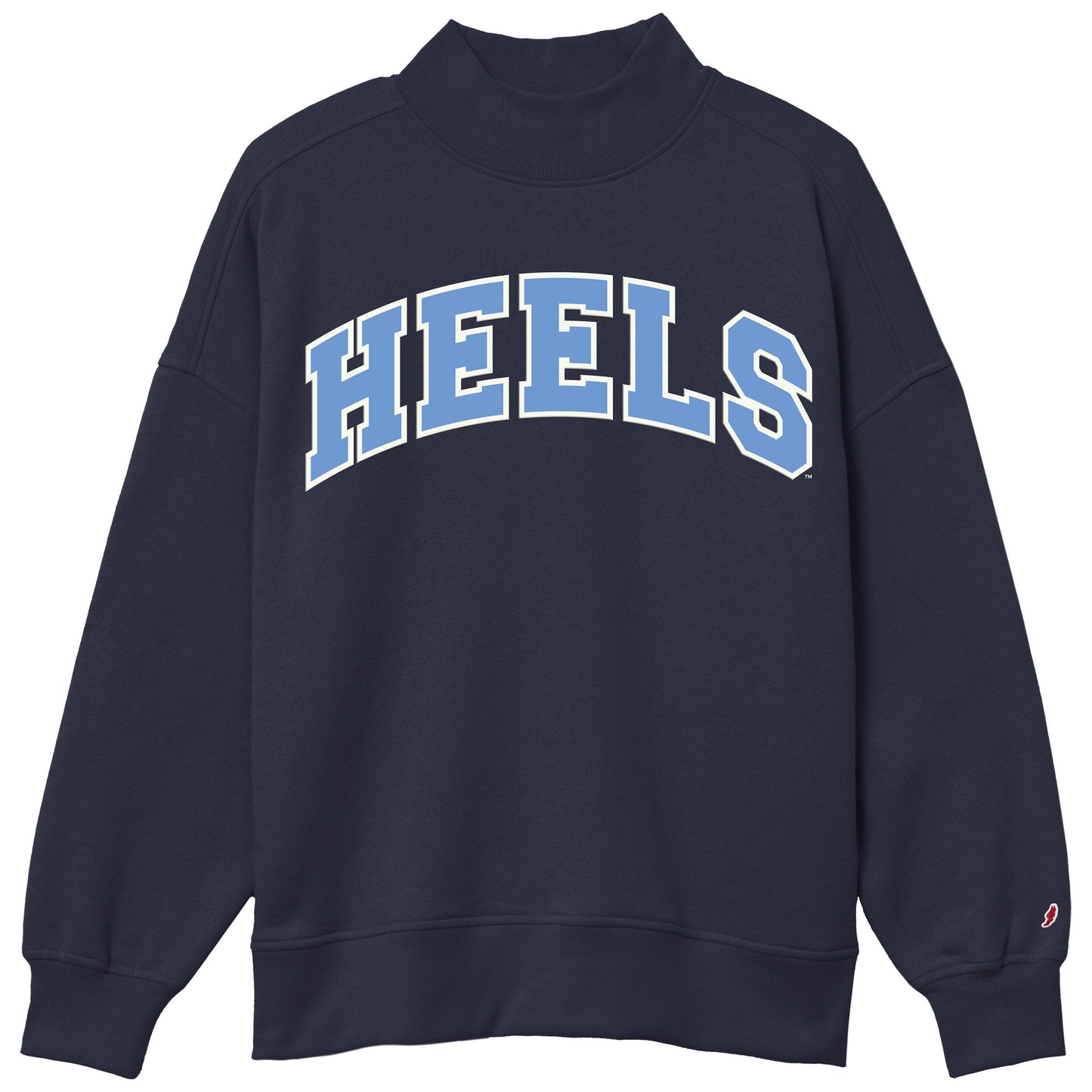 PREORDER- HEELS Embroidered Mock Neck Sweatshirt in Navy Blue by League