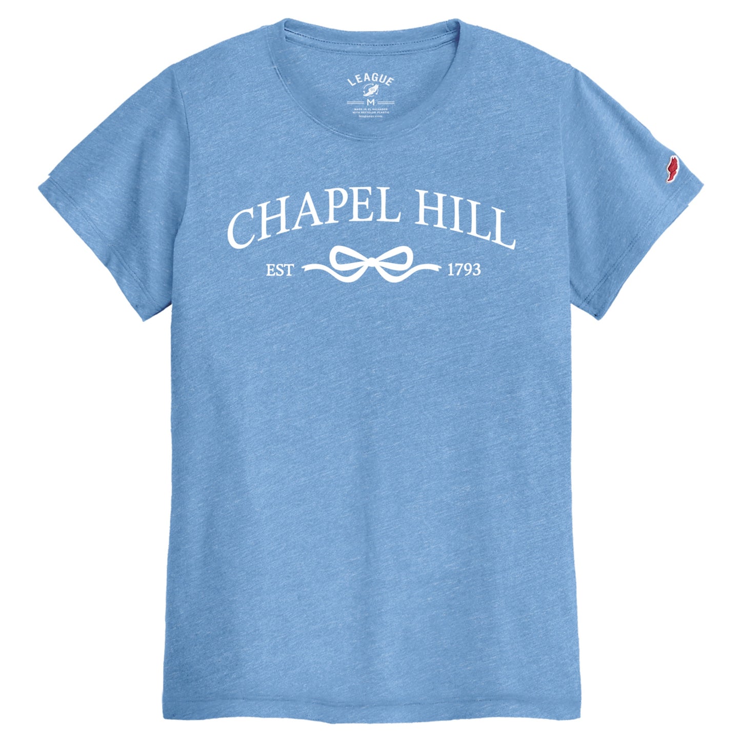 Chapel Hill Embroidered Bow Light Blue T-Shirt - Main View - League