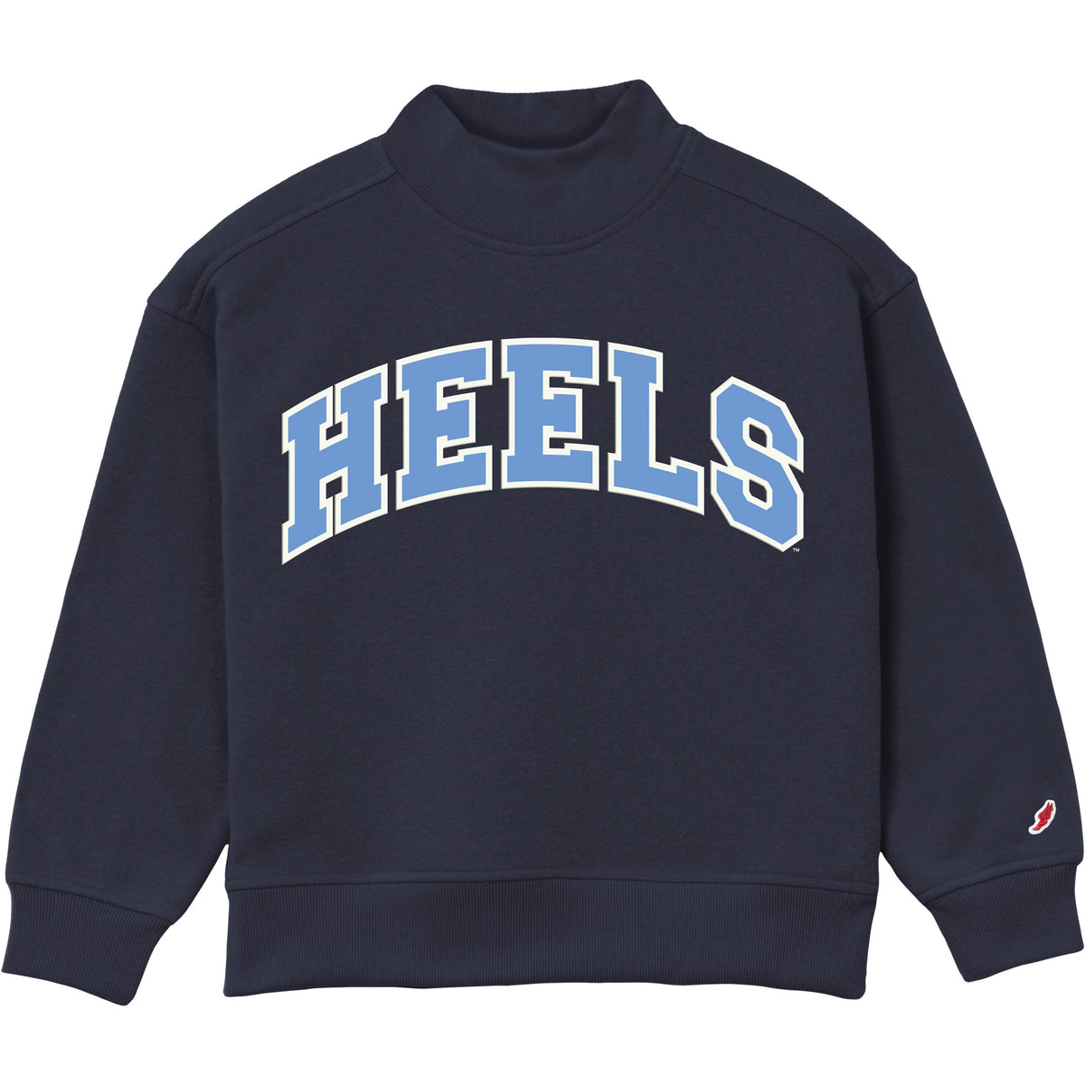 Carolina Tar Heels Kid's Mock Neck Sweatshirt in Navy Blue