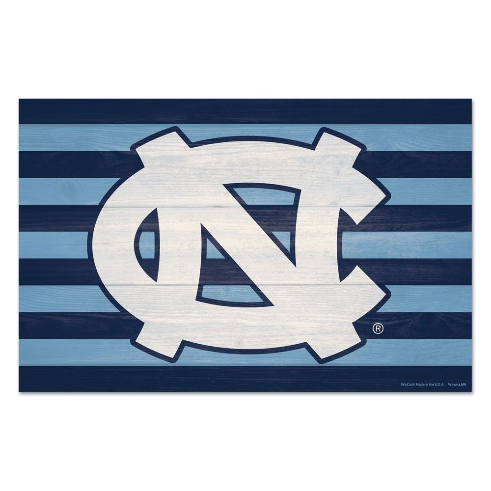 North Carolina Tar Heels AMERICANA Wood Sign 11" x 17"