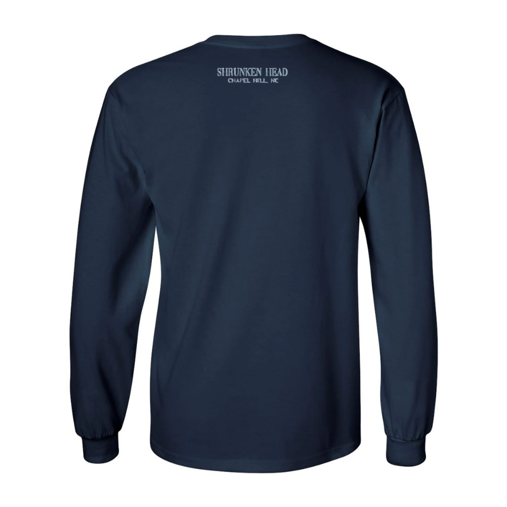 Chapel Hill North Carolina Embroidered Navy Chill Long Sleeve T-Shirt