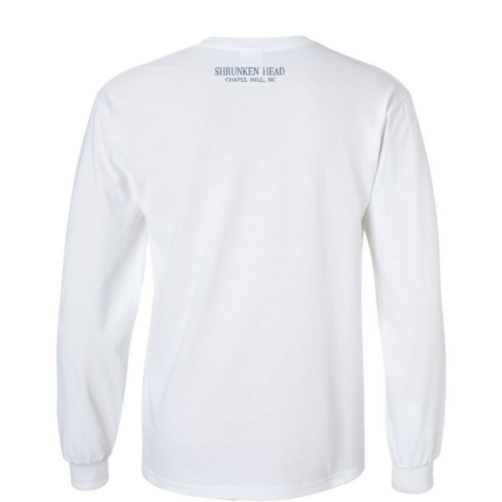 Chapel Hill North Carolina Embroidered White Chill Long Sleeve T-Shirt