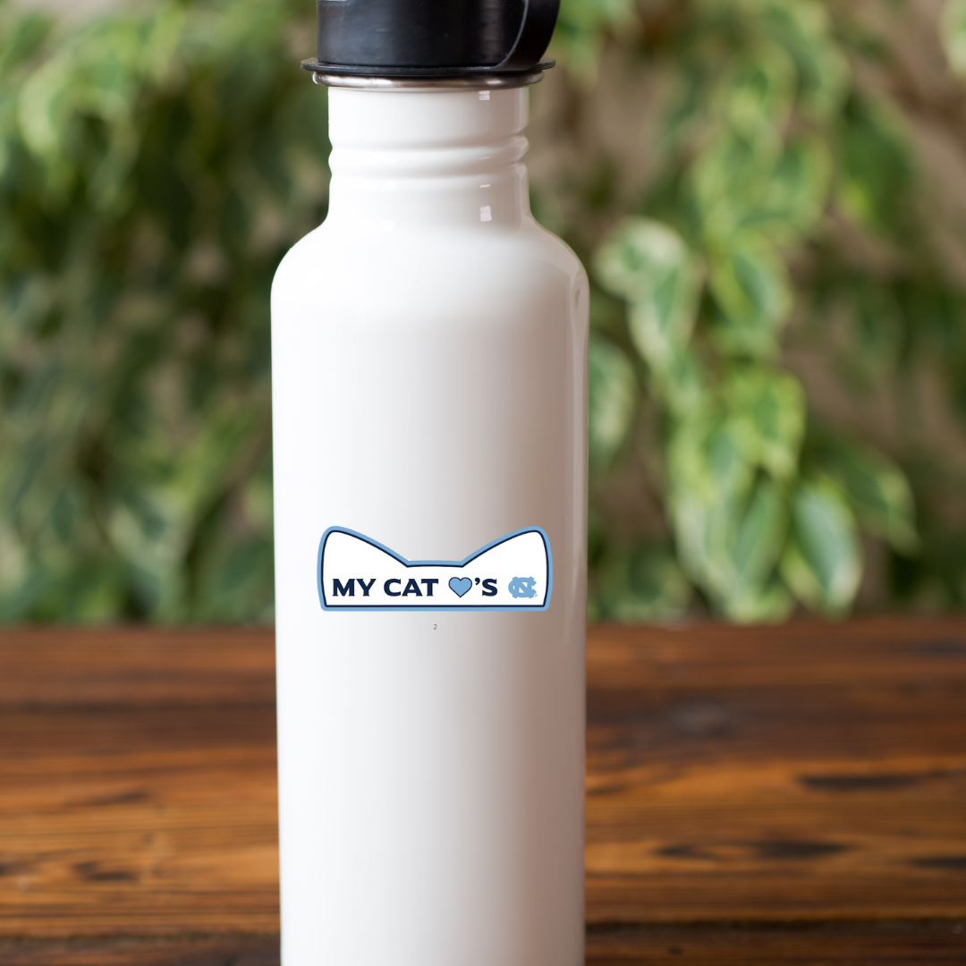 My Cat Loves UNC Decal Sticker 3"