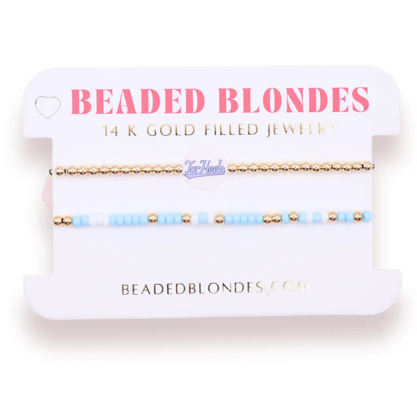 North Carolina/ Tar Heels + Sprinkle Bracelet Stack of 2