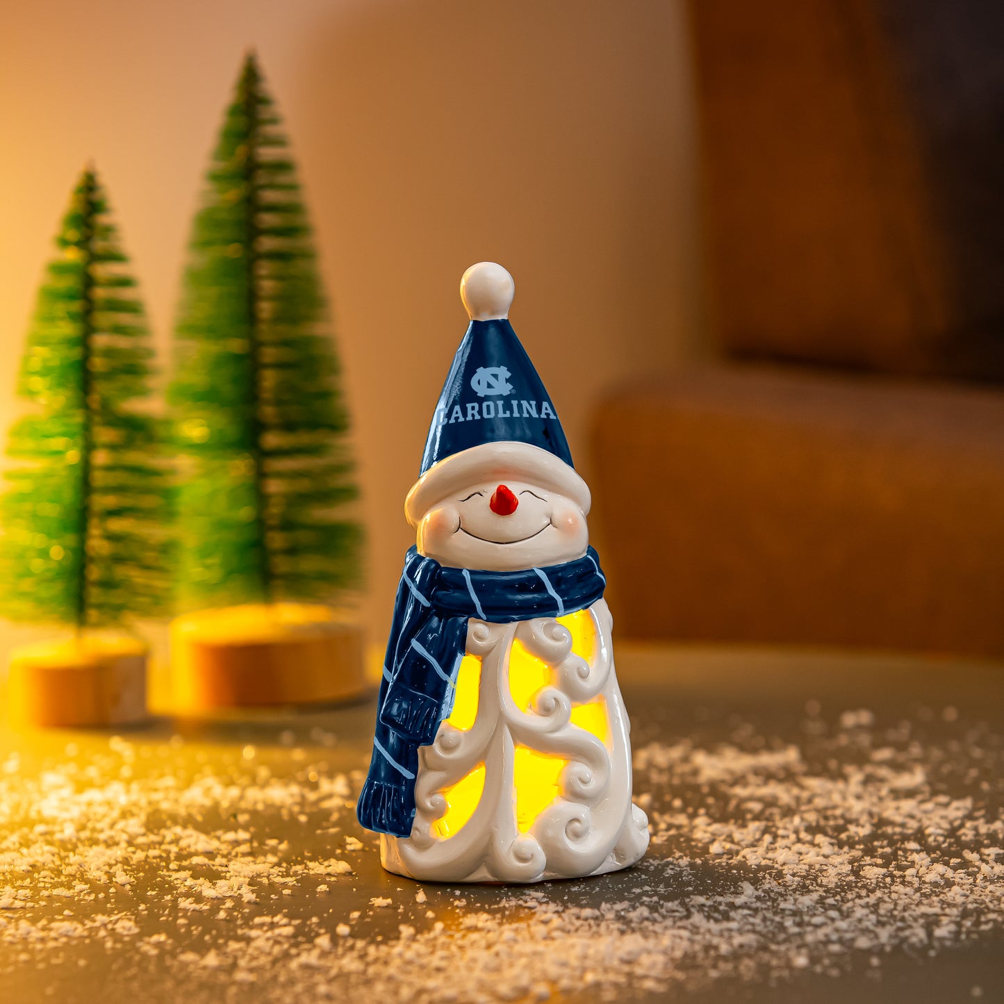 University of North Carolina Snowman LED Statue 8"