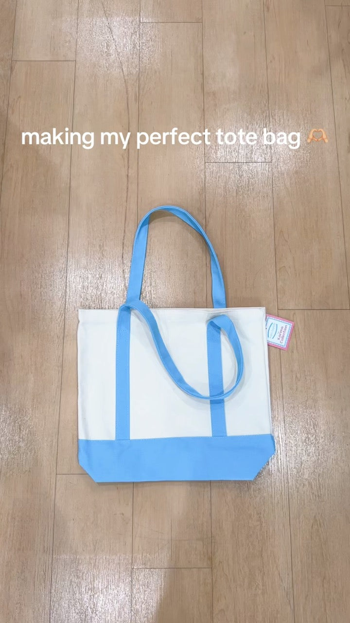 Light Blue Open Canvas Tote - Main View - Mavi Bandz