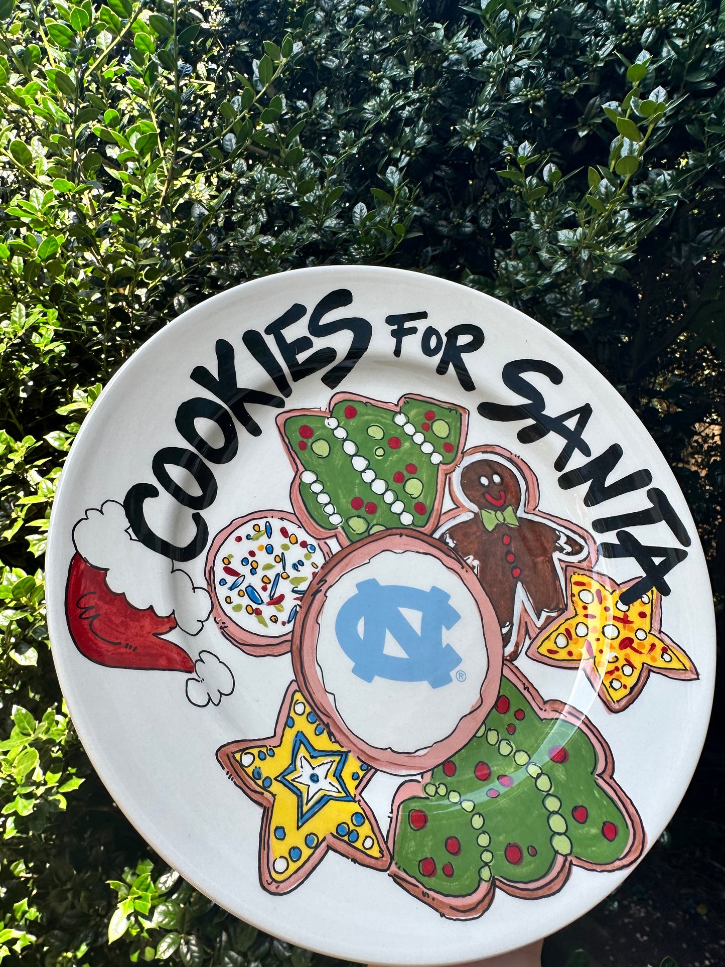 North Carolina Tar Heels Cookies for Santa Plate