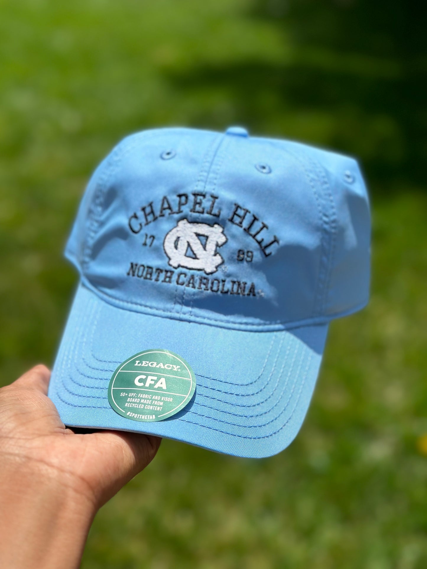 Chapel Hill North Carolina Cool Fit Athletic Adjustable Hat in Carolina Blue