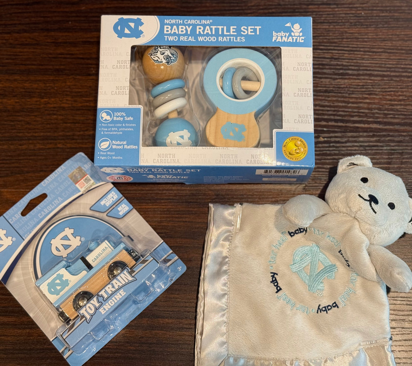 UNC Baby Bear with Attached Comfort Blanket