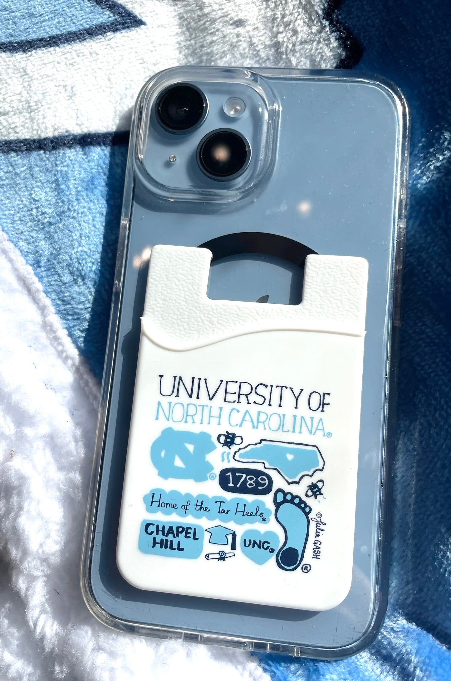 North Carolina Tar Heels Phone Pocket Wallet by Julia Gash