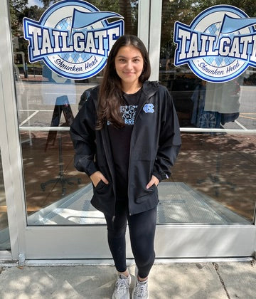 UNC Tar Heels Black Full Zip Rain Jacket