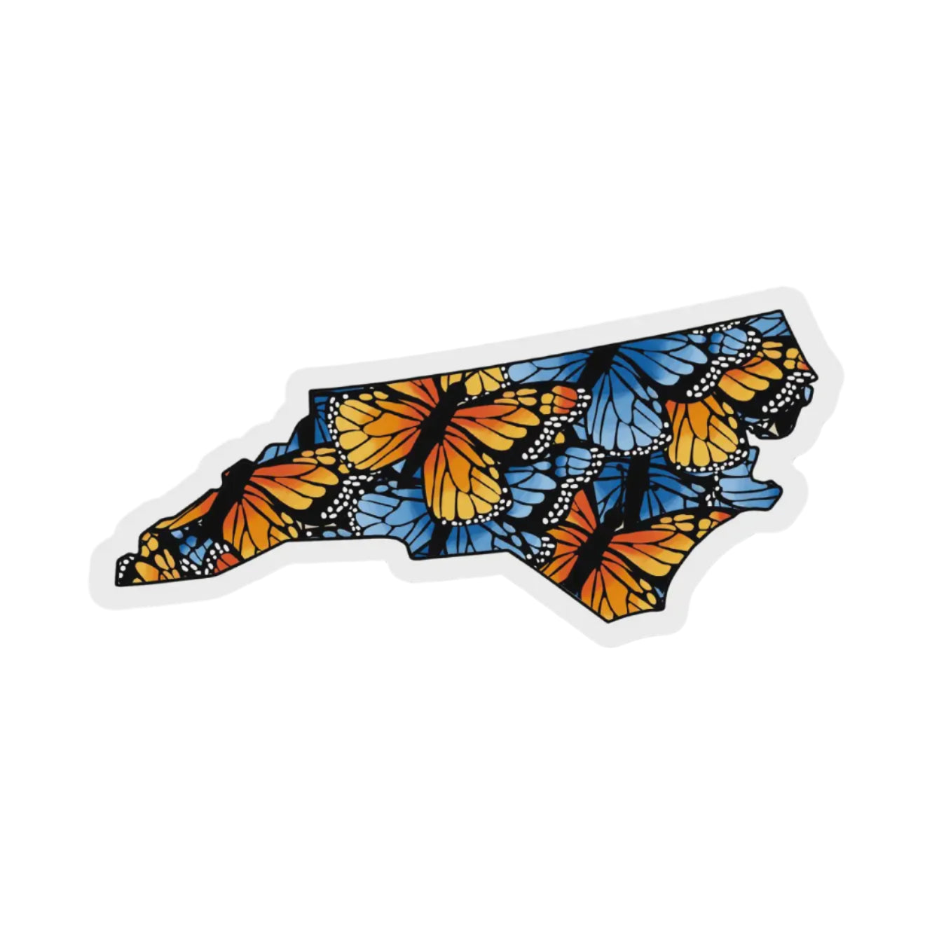 North Carolina Butterfly Pattern Sticker