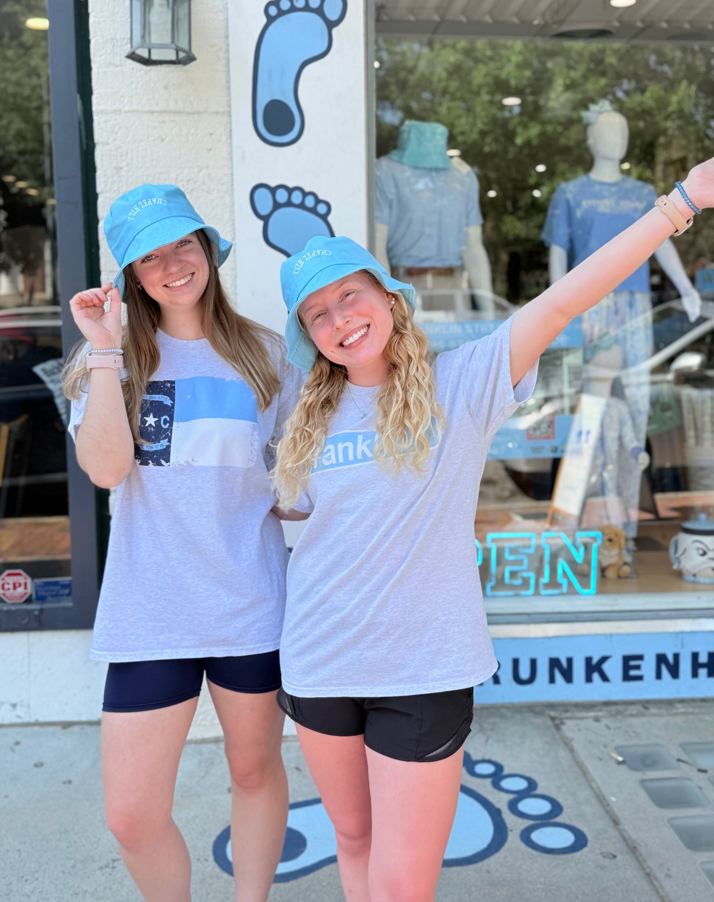 Chapel Hill Upside Down Embroidered Bucket Hat in Carolina Blue