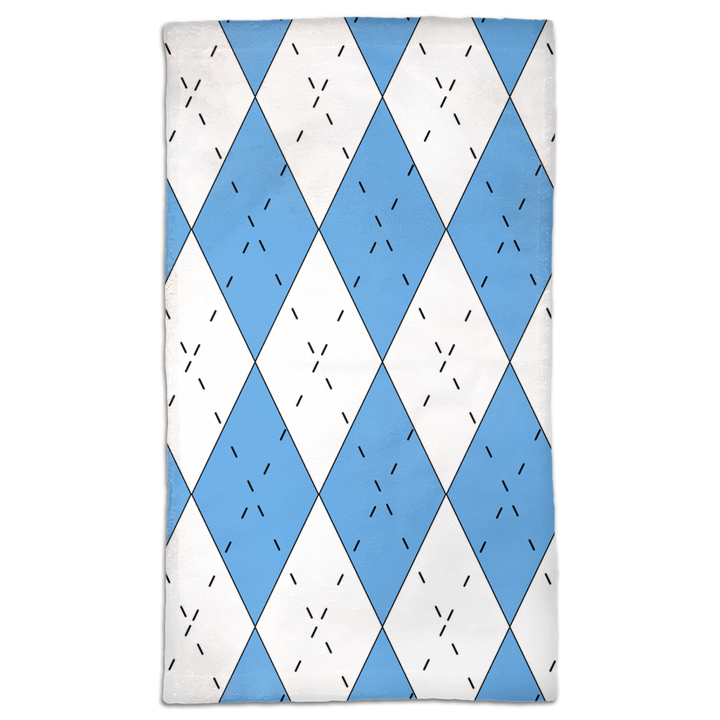 Carolina Blue and White Argyle Hand Towel