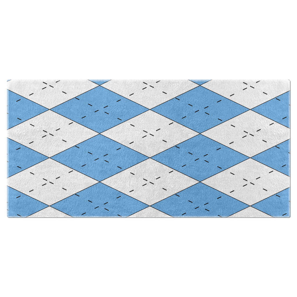 Carolina Blue and White Argyle Beach Towel