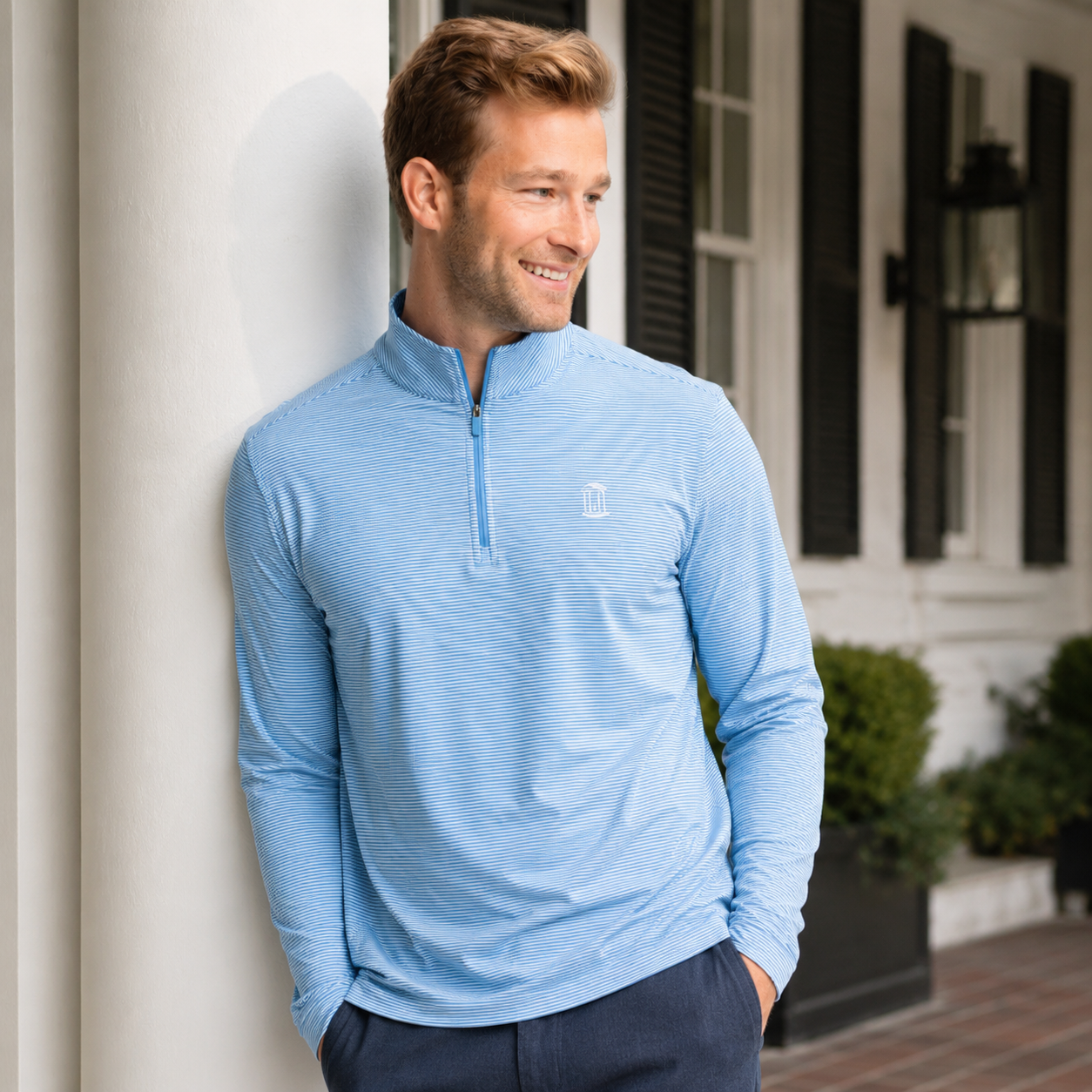 UNC Tar Heels Men's 1/4 Zip by Southern Tide - Main View - Southern Tide