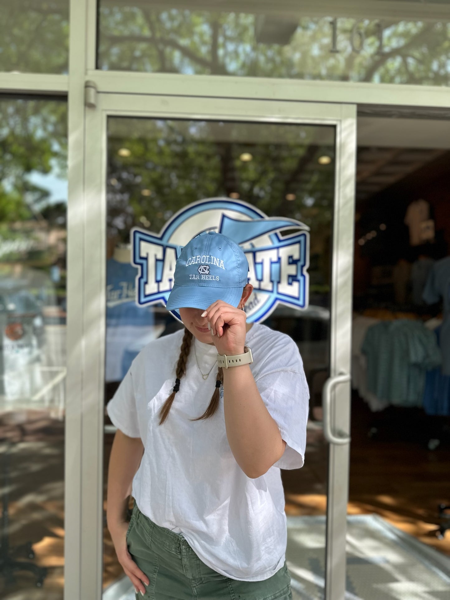 UNC Tar Heels Hat in Carolina Blue Dry Fit Adjustable - Lifestyle View - Legacy